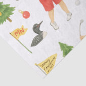 Golf Christmas Santa Claus Golfing in Minnesota Seidenpapier (Detail)