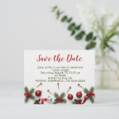 Golf Christmas save the date with golf themed Postkarte (Stehend Vorderseite)