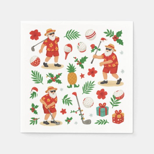 Golf Christmas Summer Juli Hawaii Thema Serviette (Vorderseite)