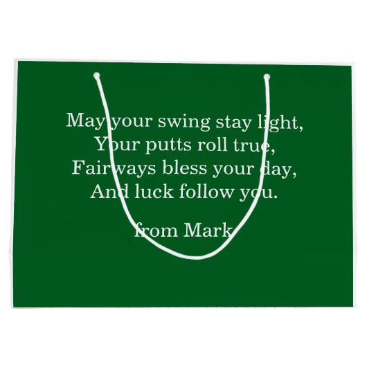 Golf Christmas themed gifts for golfer Große Geschenktüte (Rückseite)