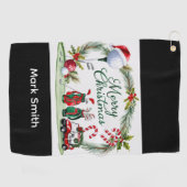 Golf Christmas themed   Golfhandtuch (Horizontal)