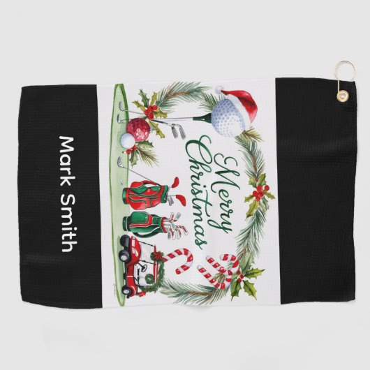 Golf Christmas themed   Golfhandtuch (Horizontal)