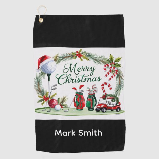 Golf Christmas themed Golfhandtuch (Vorderseite)