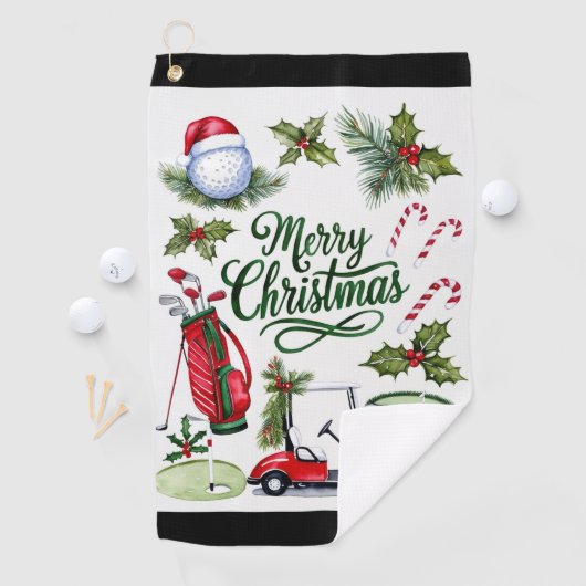 Golf Christmas themed Golfhandtuch (Insitu)