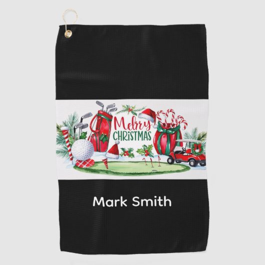 Golf Christmas themed   Golfhandtuch (Vorderseite)