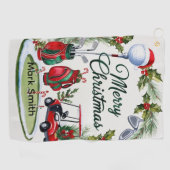 Golf Christmas themed Golfhandtuch (Horizontal)