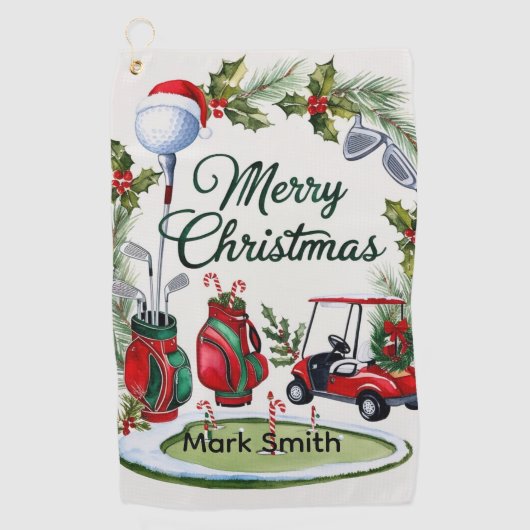 Golf Christmas themed Golfhandtuch (Vorderseite)