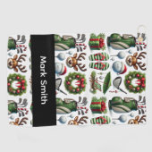 Golf Christmas themed Golfhandtuch (Horizontal)