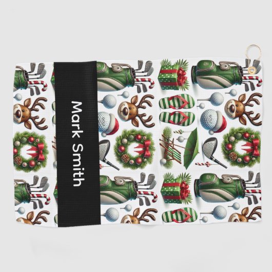Golf Christmas themed   Golfhandtuch (Horizontal)