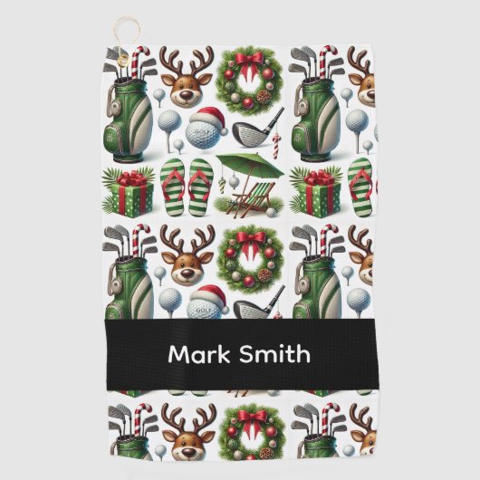 Golf Christmas themed Golfhandtuch (Vorderseite)