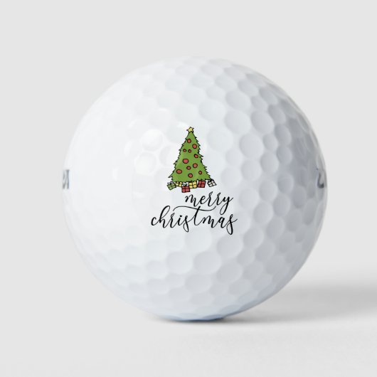Golf Christmas Tree Frohe Weihnachten Golfball (Vorderseite)