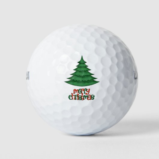 Golf Christmas Tree Frohe Weihnachten Golfball (Vorderseite)