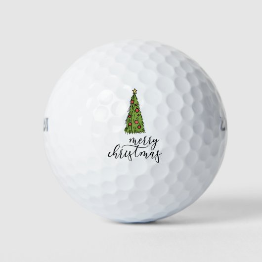 Golf Christmas Tree Frohe Weihnachten Golfball (Vorderseite)