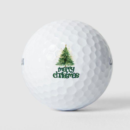 Golf Christmas Tree Frohe Weihnachten Golfball (Vorderseite)
