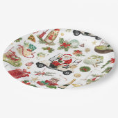 Golf Christmas with Santa Claus golfing Pappteller (Schrägansicht)