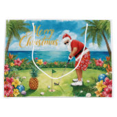 Golf Christmas with Santa Claus in Hawaii Große Geschenktüte (Vorderseite)