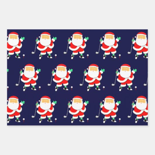Golf Christmas Wrapping Paper Geschenkpapier Set (Vorderseite)