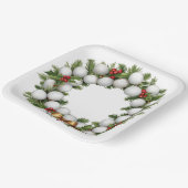 Golf Christmas Wreath with Golf Ball Wreath Pappteller (Gewinkelt)