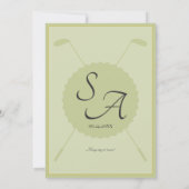 Golf Classic formales Monogram Wappen Elegante Hoc Einladung (Rückseite)