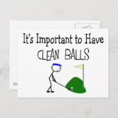 Golf "CLEAN BALLS" Golf Spaß Geschenke Postkarte (Vorne/Hinten)