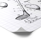 Golf Club 1910 Patent Art - Lined Peper Poster (Ecke)
