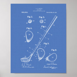 Golf Club 1910 Patentart - Blueprint Poster