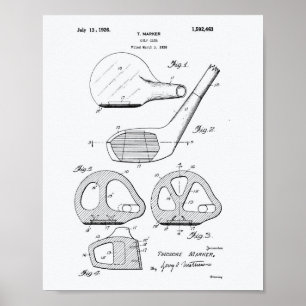 Golf Club 1926 Patent Art - Weißes Papier Poster