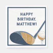 Golf Club and Ball Personalized Golfers Birthday Serviette (Vorderseite)