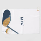Golf Club and Ball Personalized Golfers Name Golfhandtuch (Horizontal)
