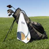 Golf Club and Ball Personalized Golfers Name Golfhandtuch (Gras)