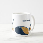 Golf Club and Ball Personalized Golfers Name Kaffeetasse (VorderseiteRechts)