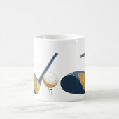 Golf Club and Ball Personalized Golfers Name Kaffeetasse (Mittel)