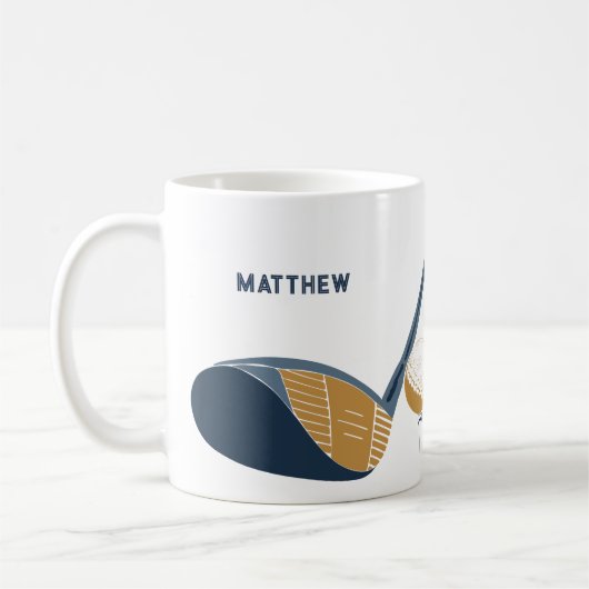 Golf Club and Ball Personalized Golfers Name Kaffeetasse (Links)