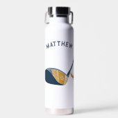 Golf Club and Ball Personalized Golfers Name Trinkflasche (Vorne)
