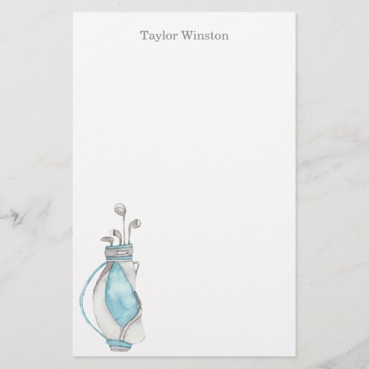 Golf Club & Bag Personalisiertes Geschäften Briefpapier (Vorderseite)