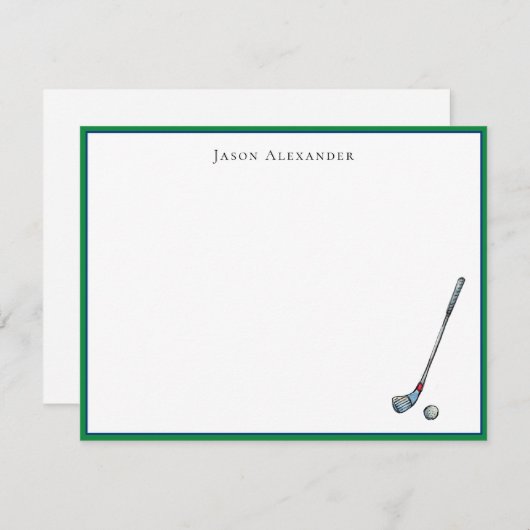 Golf Club & Ball Persönlich Wohnung Dankeskarte (Vorne/Hinten)