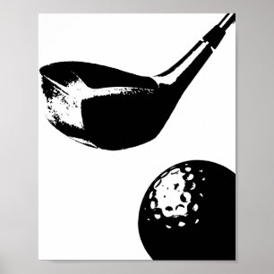 Golf Club Ball Poster Modern Sports Print