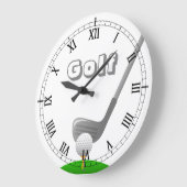 Golf Club, Ball & Tee - Custom Clock Große Wanduhr (Winkel)