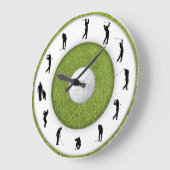 Golf Club Golfer Figure Grass Design Clock Große Wanduhr (Winkel)