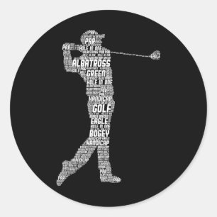 Golf Club Golfer Golfspielen Herren Jungen Kinder Runder Aufkleber