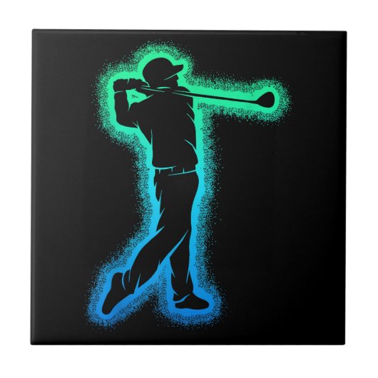 Golf Club Golfer Kinder Jungen Herren Golfspielen Fliese (Vorderseite)