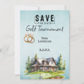 Golf Club Haus für Hochzeiten sparen Sie das Datum Einladung (Vorderseite)