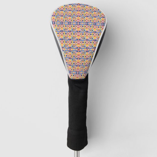 Golf club headcover with a colorful geometric  (Vorderseite)