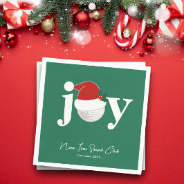 Golf Club Holiday Joy Typography Festive Green Serviette