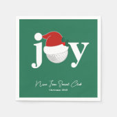 Golf Club Holiday Joy Typography Festive Green Serviette (Vorderseite)
