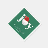 Golf Club Holiday Joy Typography Festive Green Serviette (Ecke)
