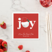 Golf Club Holiday Joy Typography Festive Red  Serviette (Beispiel)