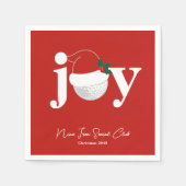 Golf Club Holiday Joy Typography Festive Red  Serviette (Vorderseite)