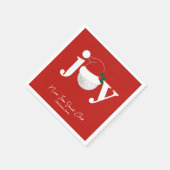 Golf Club Holiday Joy Typography Festive Red  Serviette (Ecke)