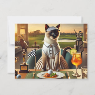 Golf Club House Party für Cat-Liebhaber Postkarte